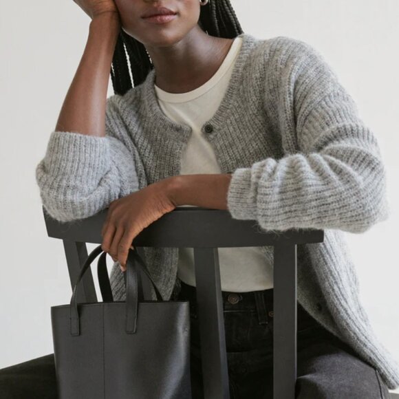 BEST Jenni KayneHayes Crewneck Cardigan Grey Knit
